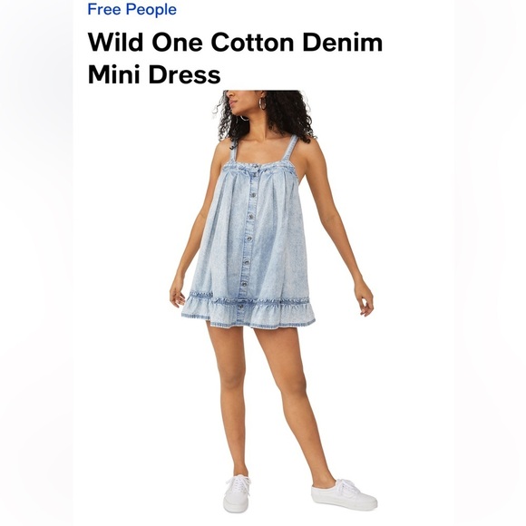 NWT Free People Wild One Mini Dress Size M $108 MSRP - Picture 7 of 7